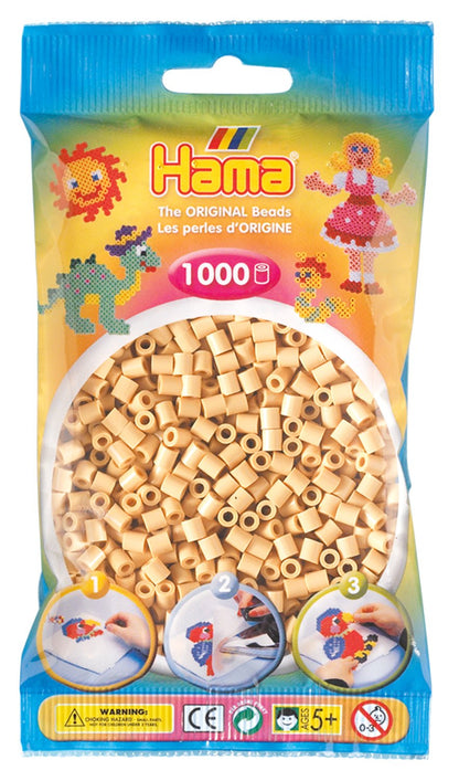 Hama Beads Bag | Approx. 1000 Midi Fuse Beads | Mosaic Decoration Arts & Craft for Creative Children Ages 5+ | Beige 1000 pcs Beige