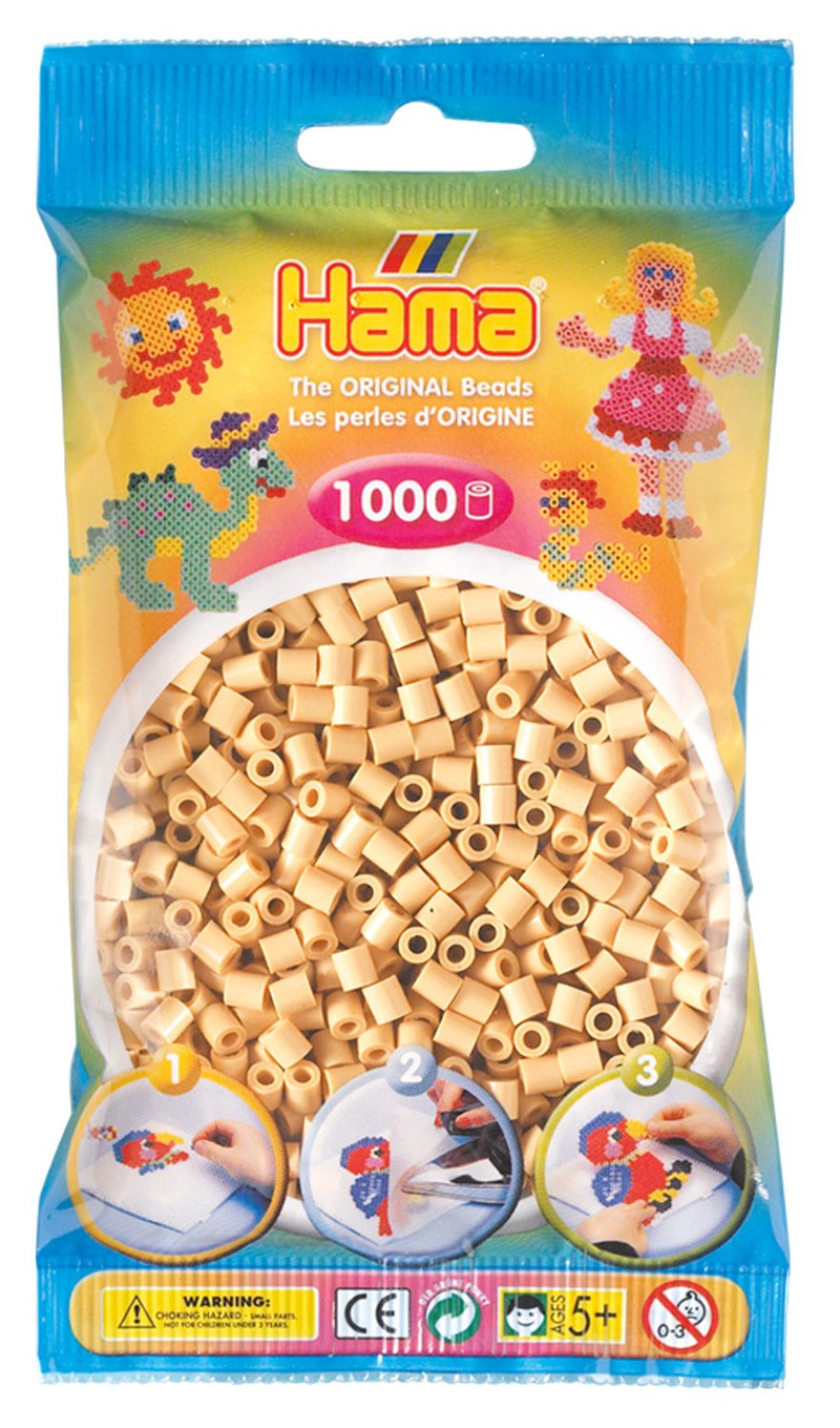 Hama Beads Bag | Approx. 1000 Midi Fuse Beads | Mosaic Decoration Arts & Craft for Creative Children Ages 5+ | Beige 1000 pcs Beige