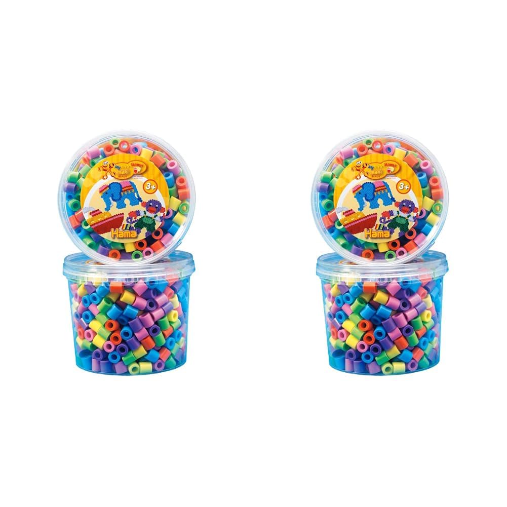 Hama 10.8571 Maxi Beads in tub, Mixed, Klein