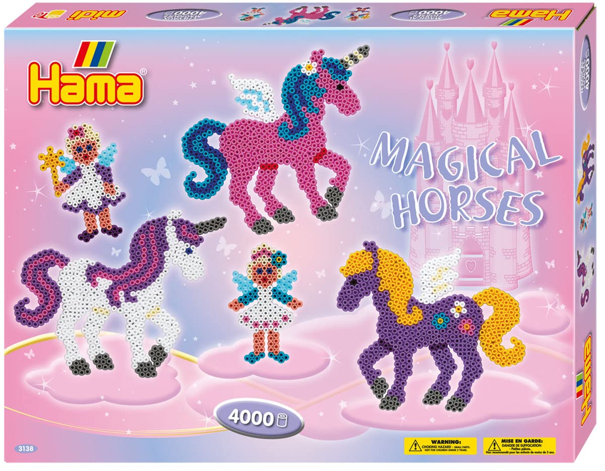 Malte Haaning Plastic 0644002 3138 Hama Magical Horses Large Activity Box, Multicolour