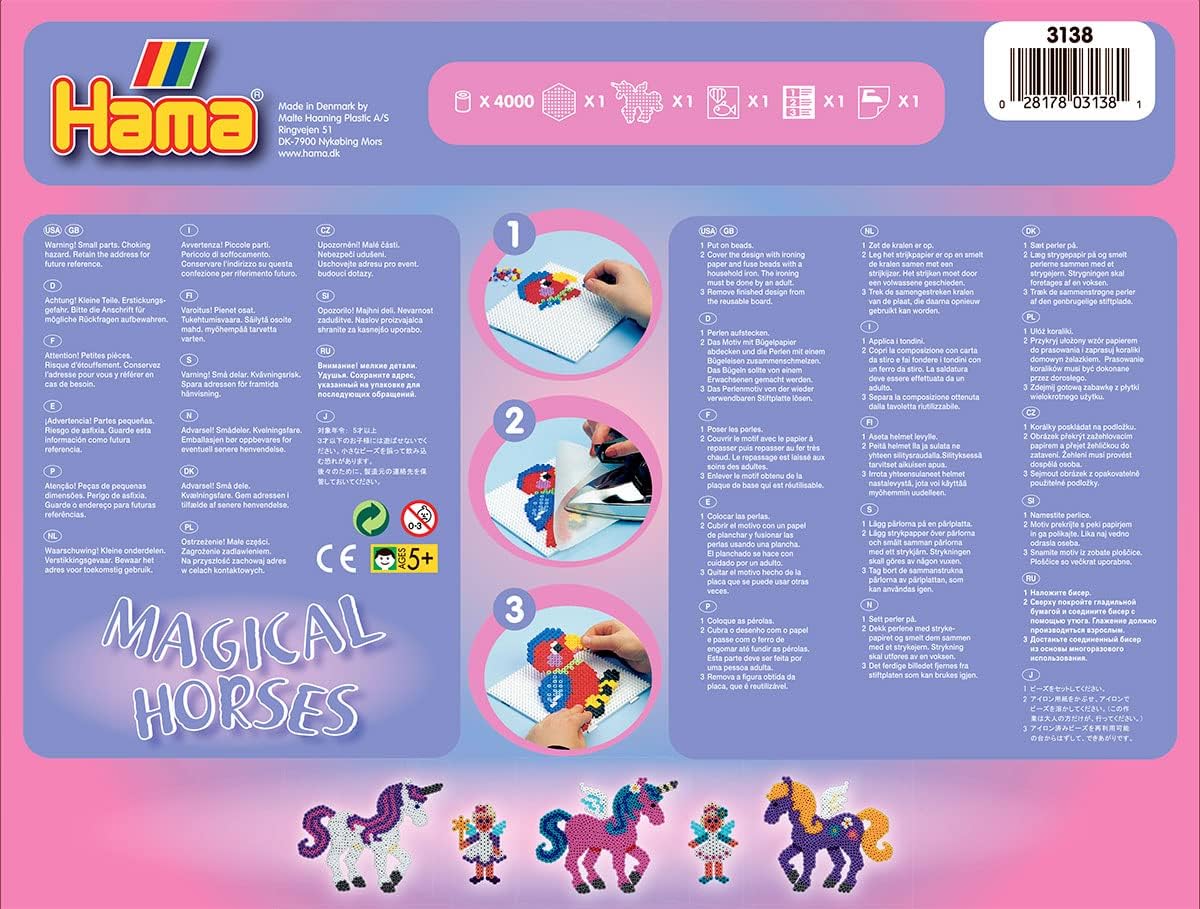 Malte Haaning Plastic 0644002 3138 Hama Magical Horses Large Activity Box, Multicolour
