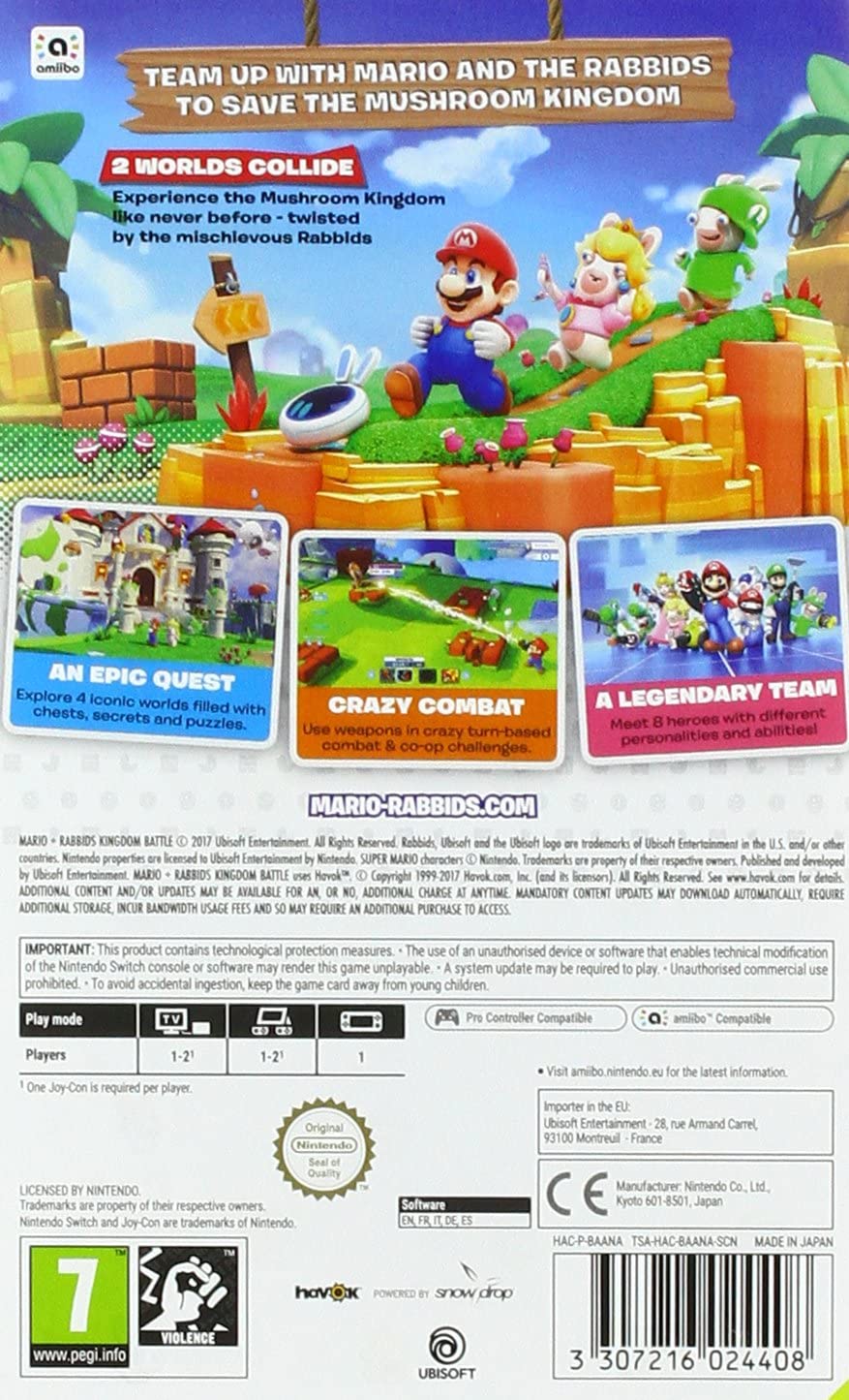 Mario + Rabbids Kingdom Battle Nintendo Switch Game (Nintendo Switch