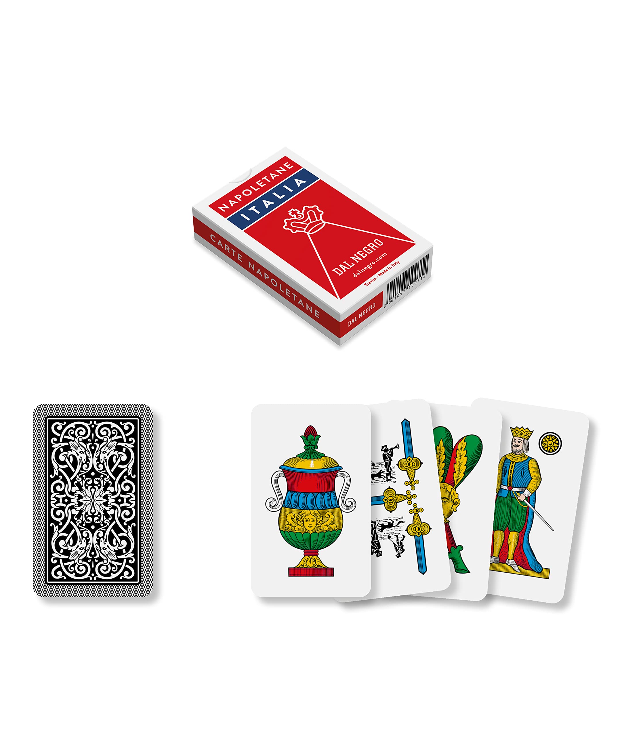Dal 10071 - Neapolitan Italia Regional Playing Cards, Red Case, Ages 3 and Up