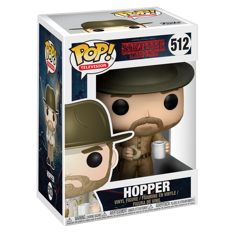 Funko POP! Television: Stranger Things - Jim Hopper With Donut - 1/6 Odds for Rare Chase Variant - Collectable Vinyl Figure - Gift Idea - Official Merchandise - Toys for Kids & Adults - TV Fans