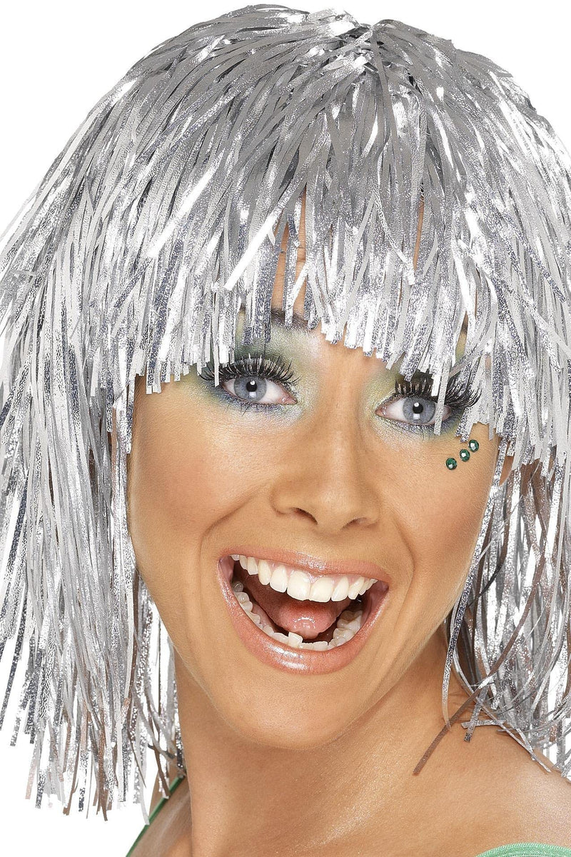 Smiffy's Cyber Tinsel Wig (Silver