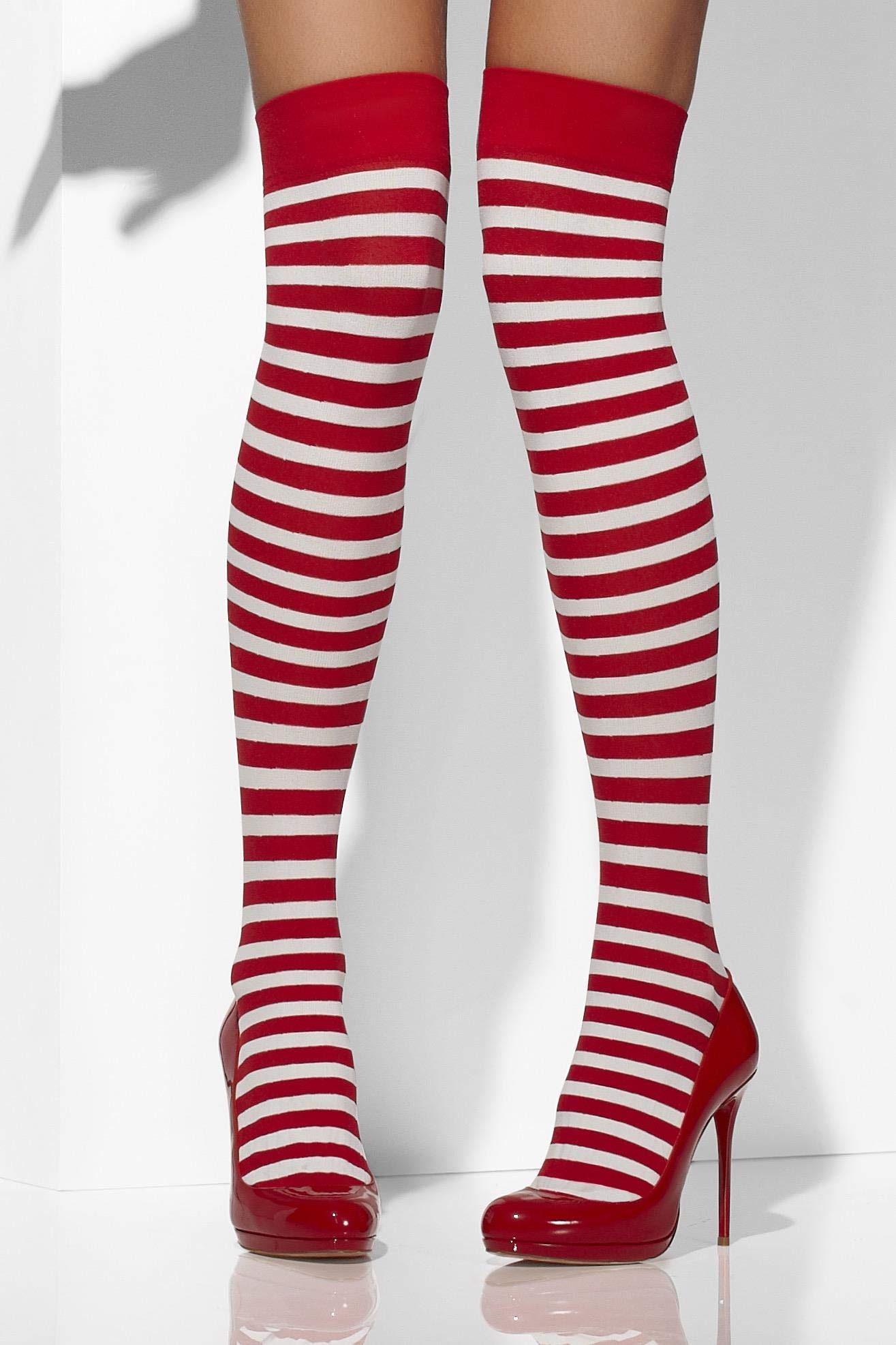 Smiffys Opaque Hold-Ups, Red & White