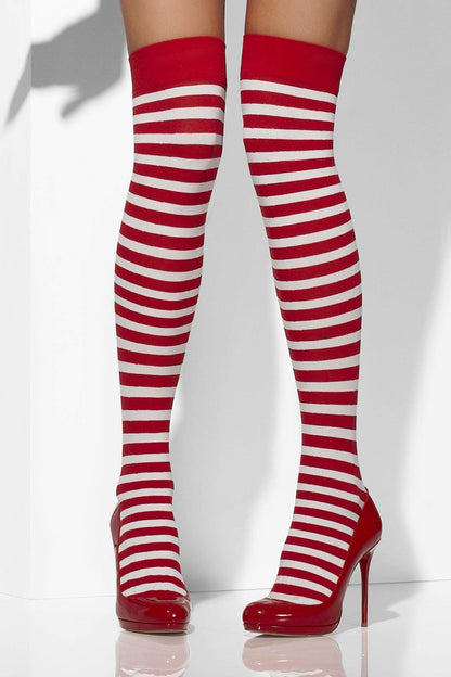Smiffys Opaque Hold-Ups, Red & White