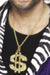 Smiffys Dollar Sign Medallion, Gold