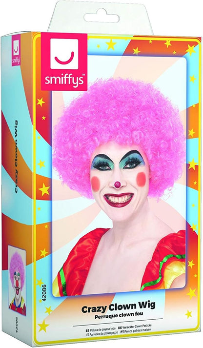 Smiffys Crazy Clown Wig, Pink