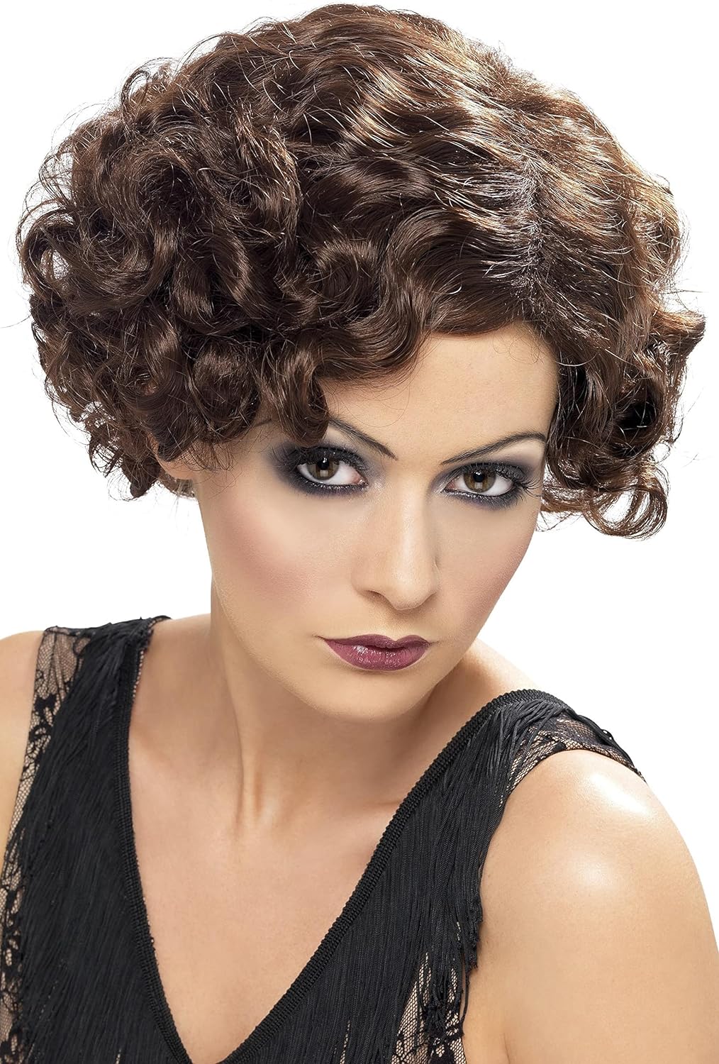 Smiffys 20s Flirty Flapper Wig, Brown