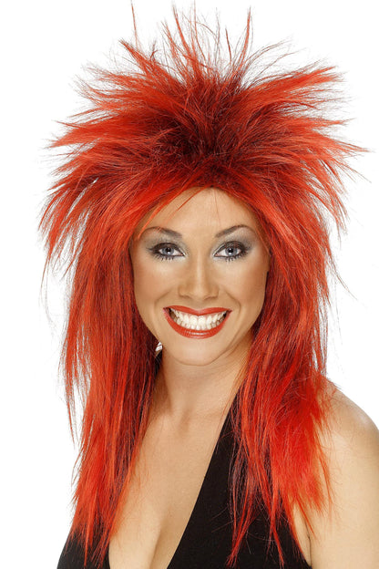 Smiffys Rock Diva Wig, Red