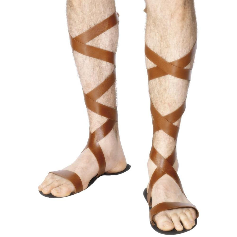 Smiffy's Men's Roman Sandals, Brown, One Size, 28438 (US