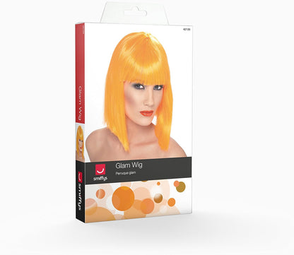 Smiffys Glam Wig, Neon Orange