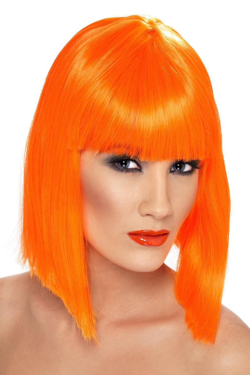 Smiffys Glam Wig, Neon Orange