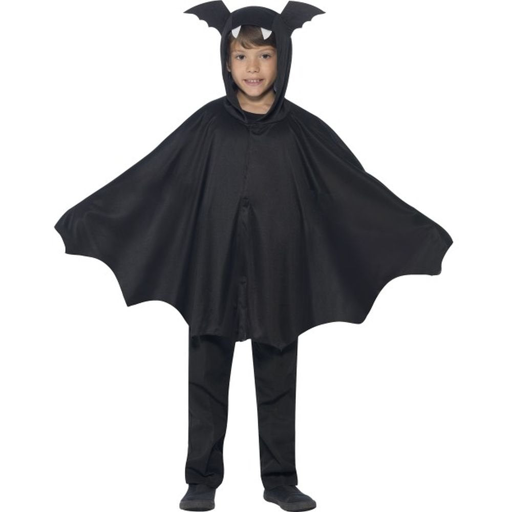 Smiffys Bat Cape, Black , Halloween Child Fancy Dress, Halloween Dress Up Accessories