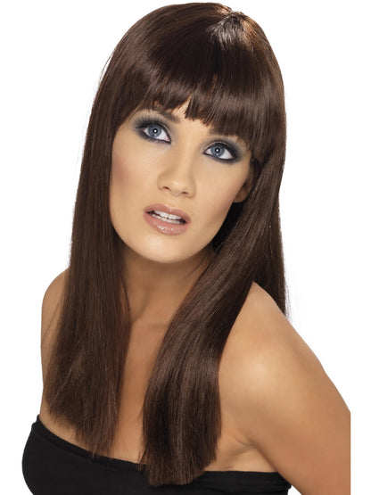 Smiffys Women's Glamourama Wig Long Straight with Fringe