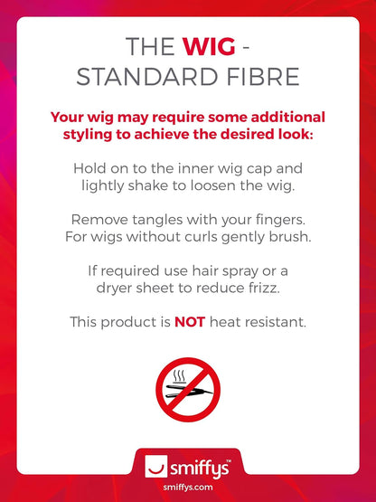 Smiffys Women's Glamourama Wig Long Straight with Fringe