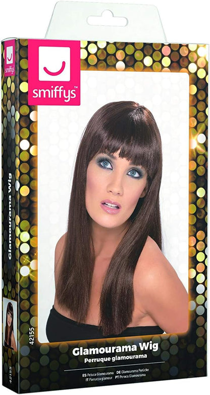 Smiffys Women's Glamourama Wig Long Straight with Fringe