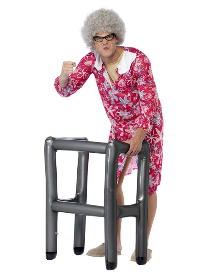Smiffys Inflatable Zimmer Frame, Silver