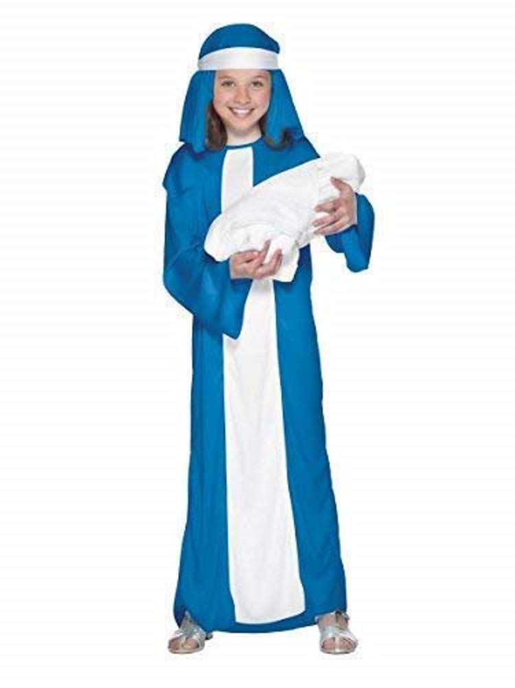 Girls Childs Mary Christmas Nativity Fancy Dress Costume Outfit 4-12 years