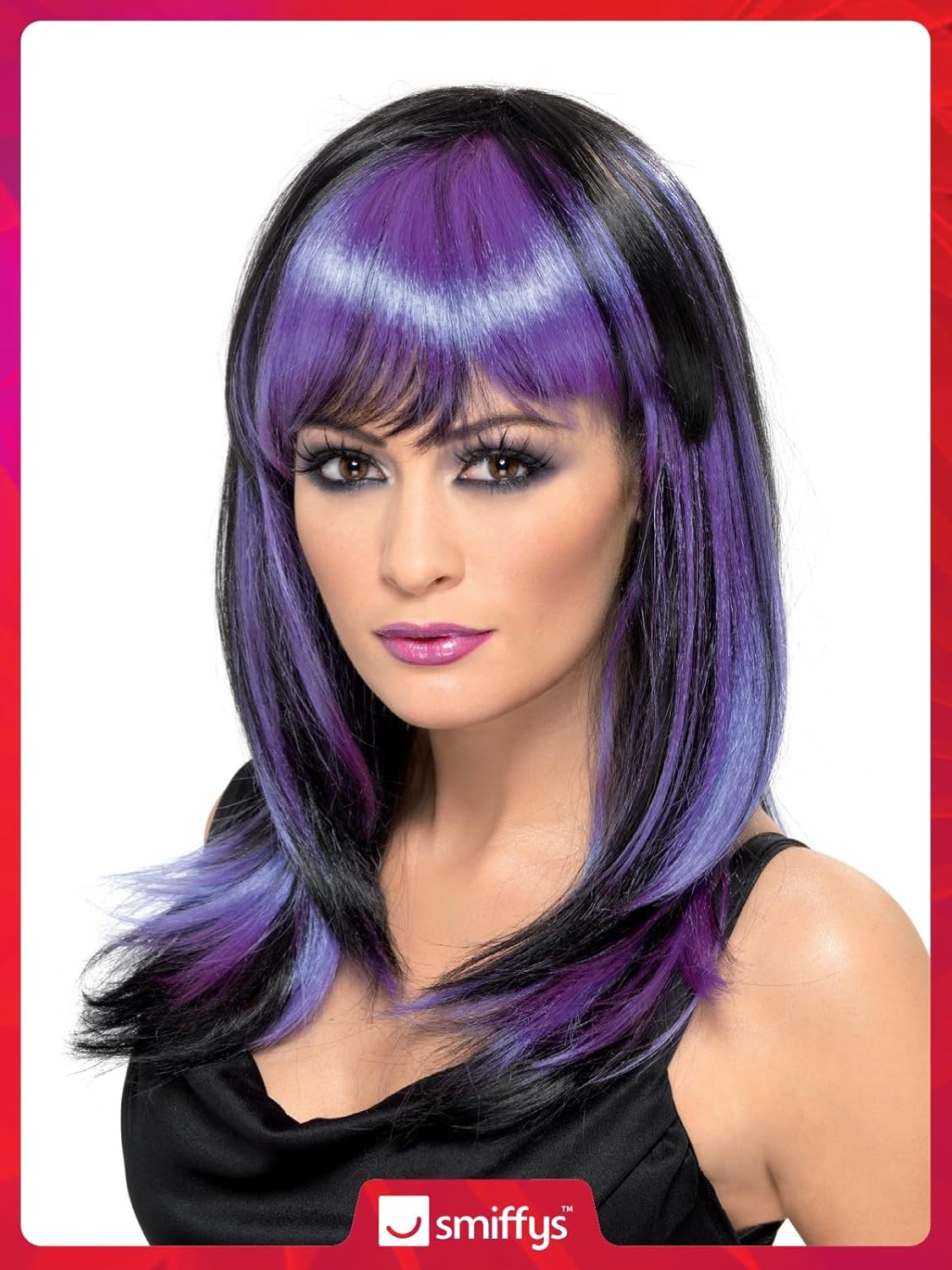 Smiffys Glamour Witch Wig, Black