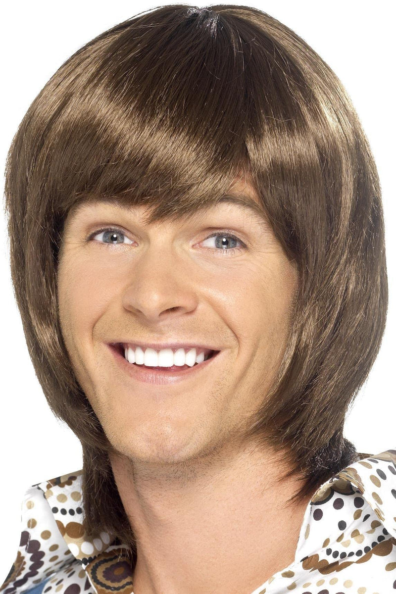 Smiffys 70s Heartthrob Wig, Brown