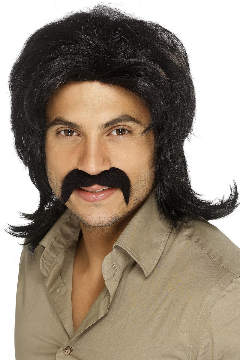 Smiffys 70s Retro Wig, Black