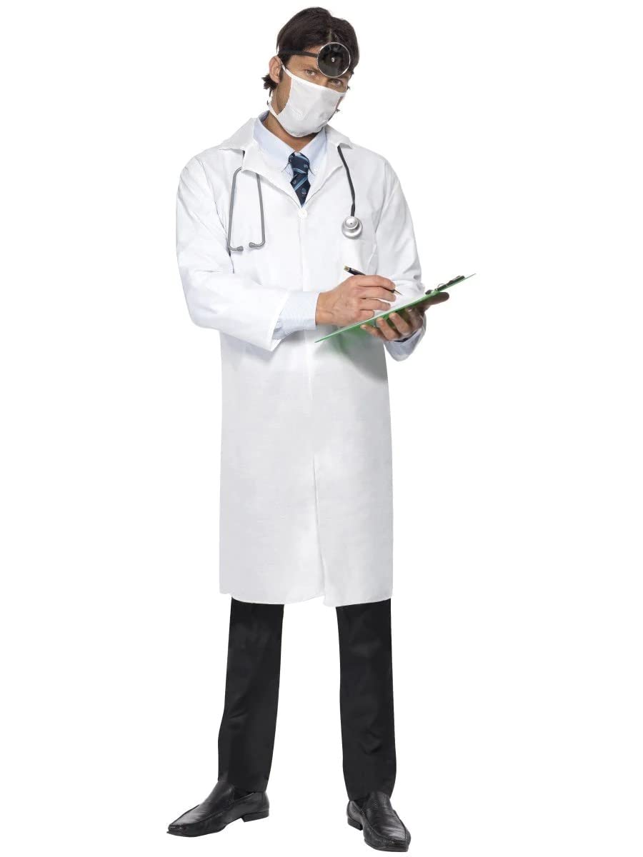 Smiffy's Men's Doctor's Costume with Long Coat and Mask