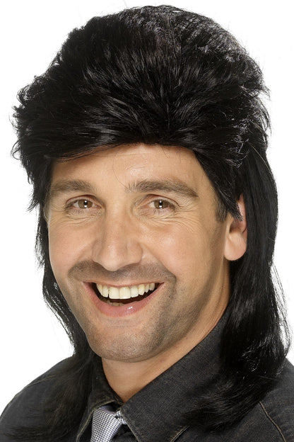 Smiffys Mullet Wig, Black