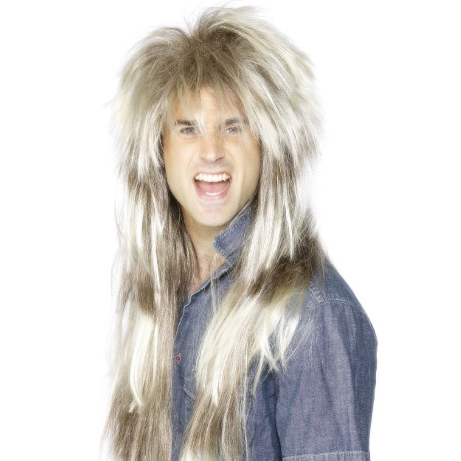 Smiffys 80s Mega Mullet Wig, Blonde & Brown
