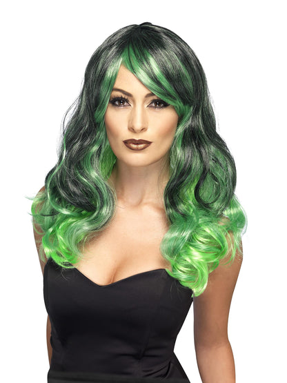 Smiffys "Women's Ombre" Wig (Black/Green