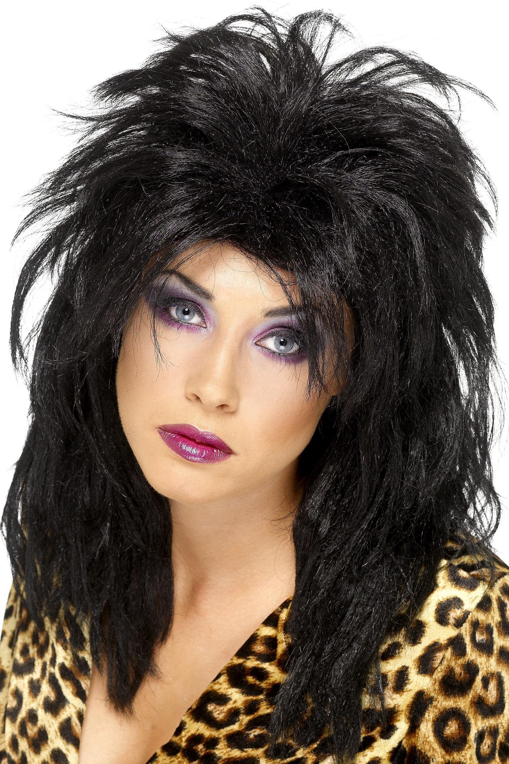 Smiffys 80s Popstar Wig, Black
