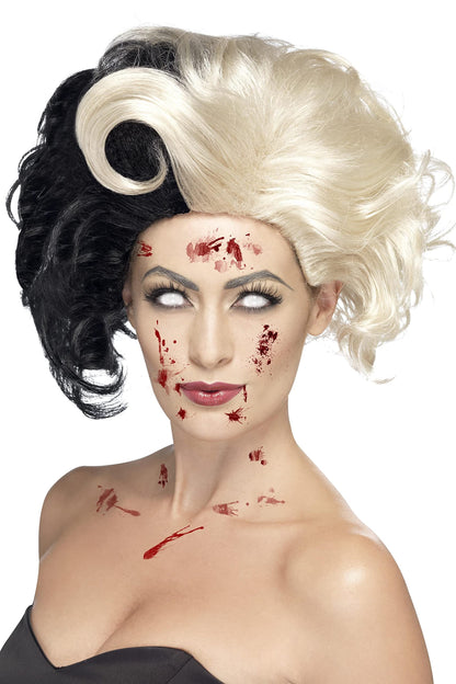 Smiffys Deluxe Evil Madame Wig, Black & Blonde