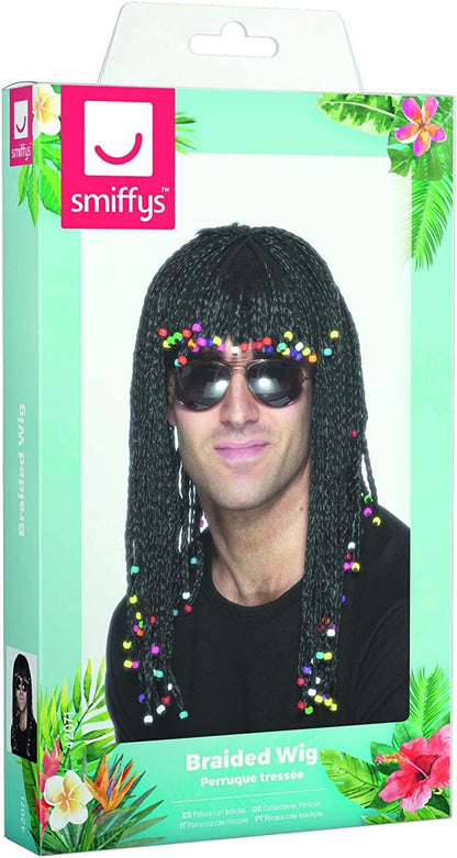 Smiffys Braided Wig, Black