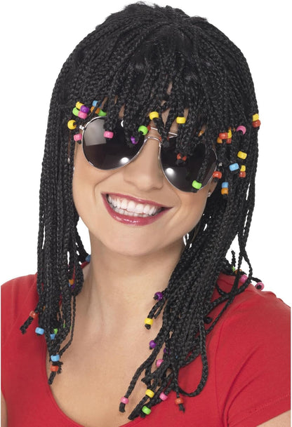 Smiffys Braided Wig, Black