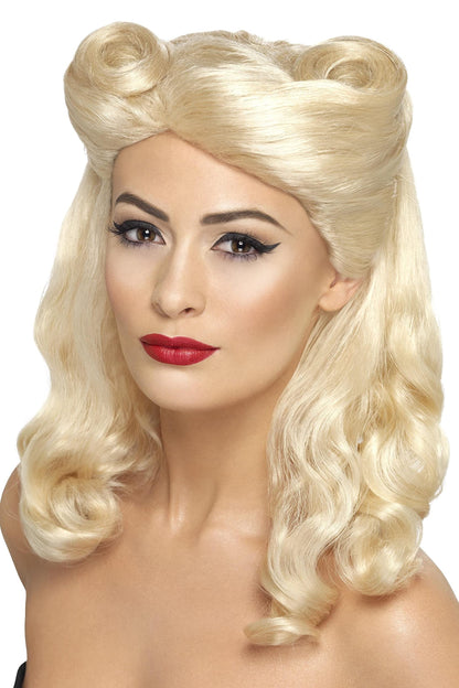 Smiffys 40s Pin Up Wig, Blonde