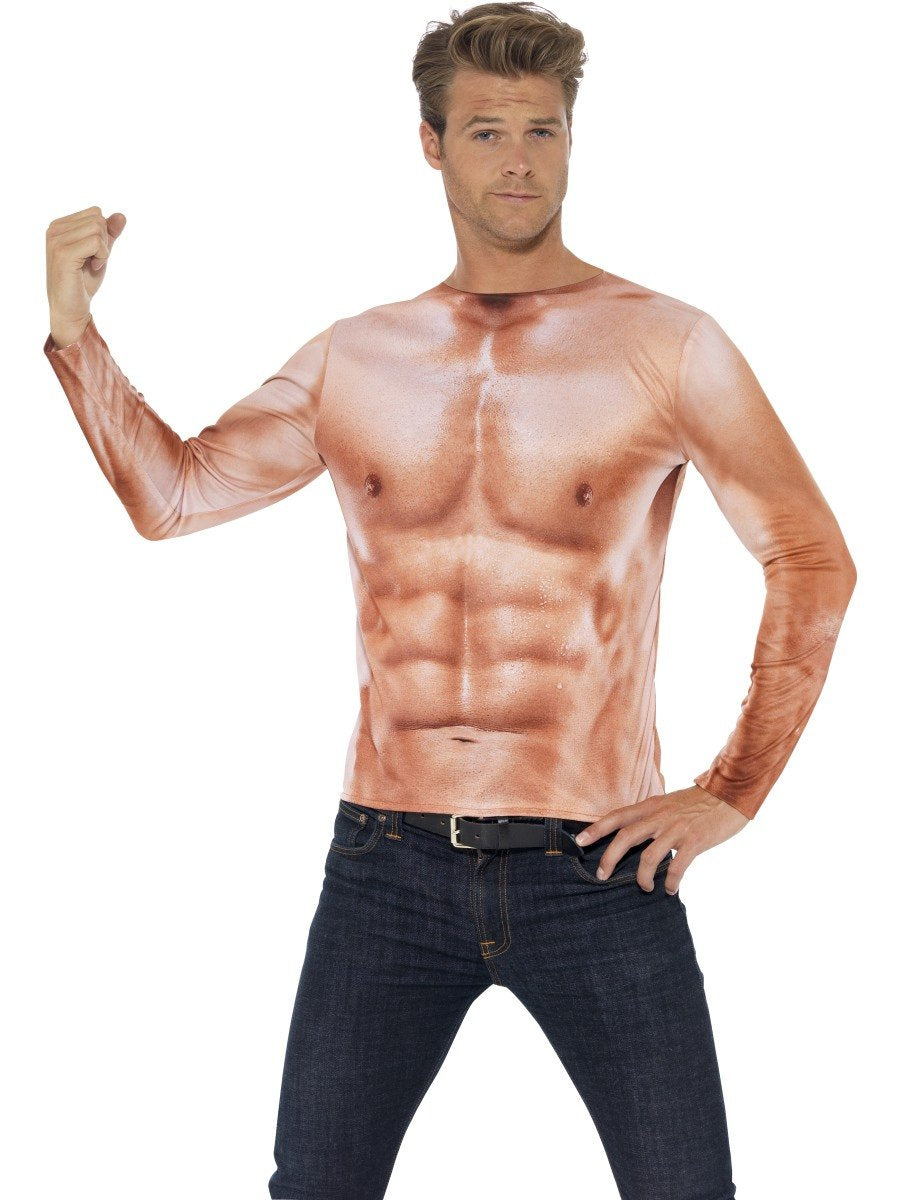 Smiffy's Men's Realistic Muscle Top
