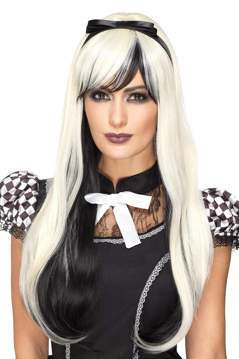 Smiffys Deluxe Gothic Alice Wig, Blonde & Black