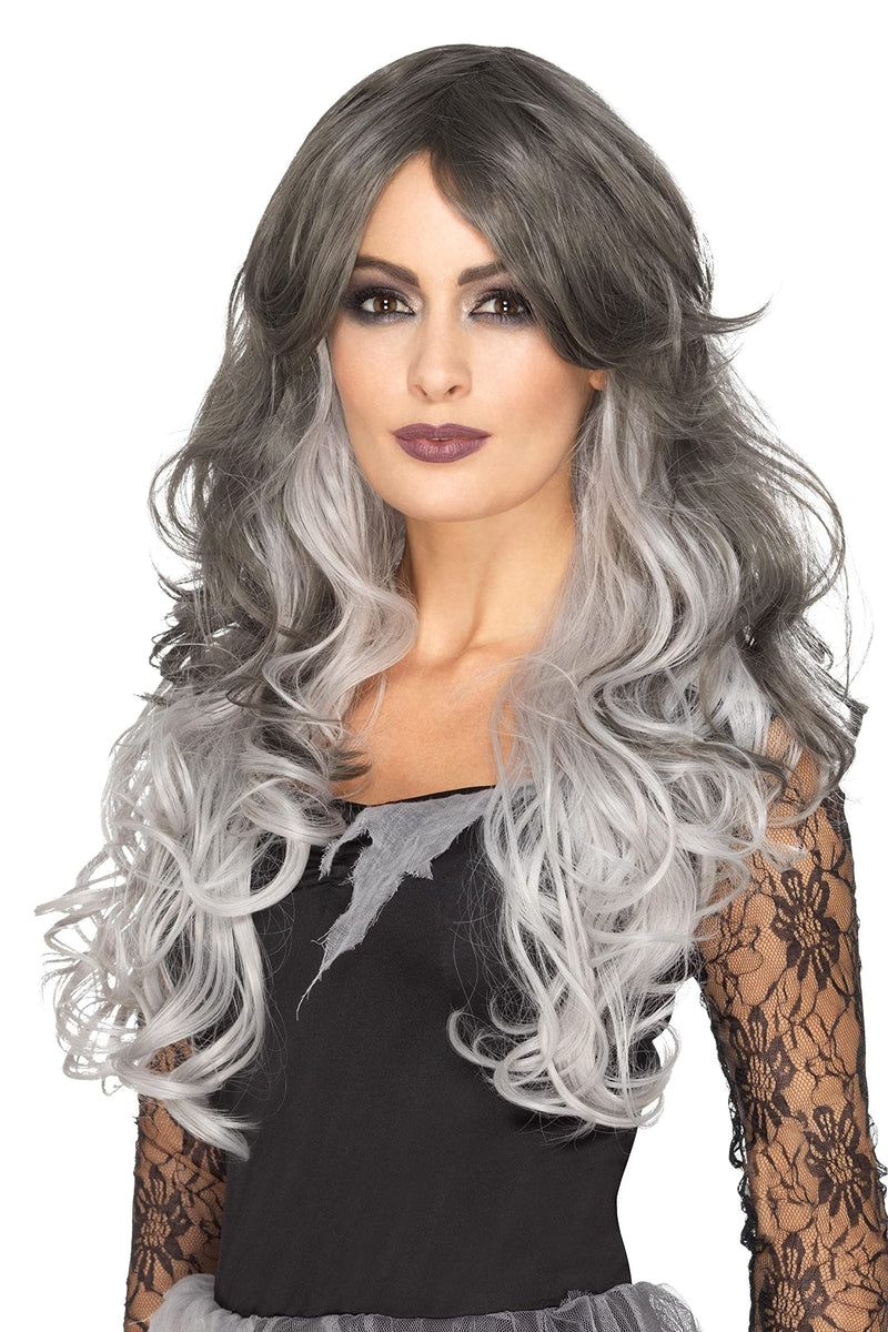Smiffys Deluxe Gothic Bride Wig, Grey