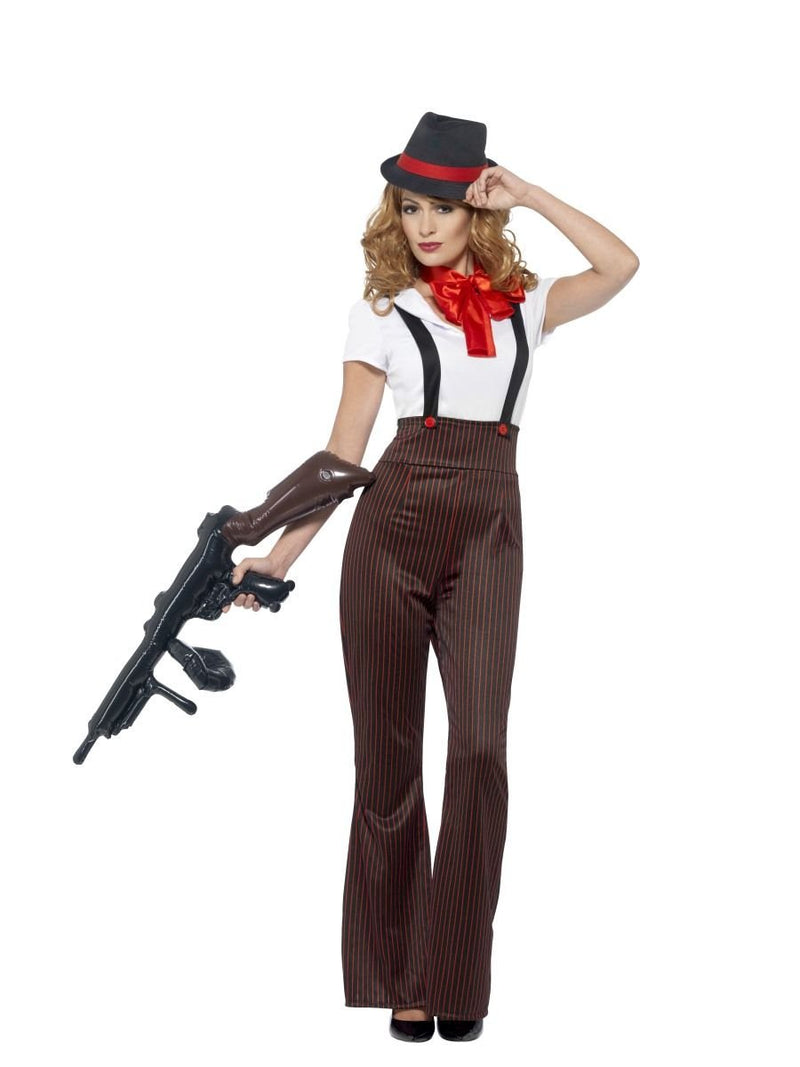 Smiffys Glam Gangster Costume, Black & Red (Size L)