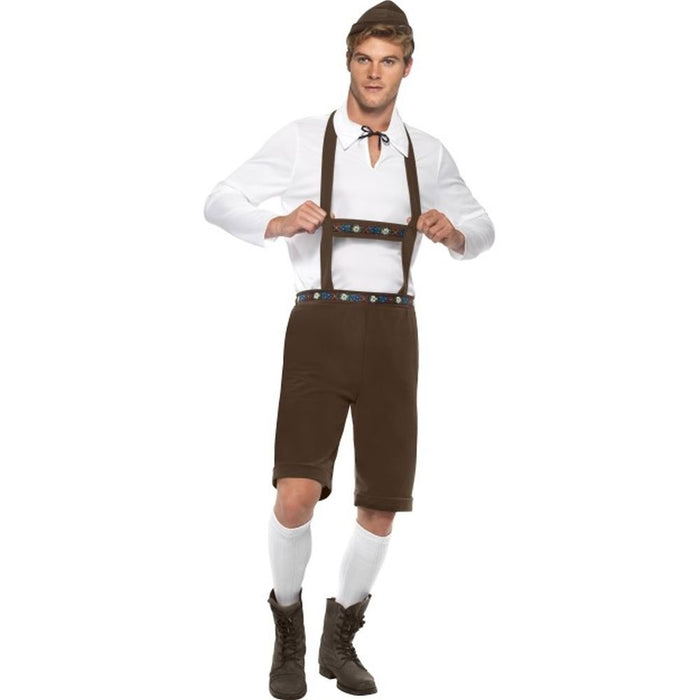 Smiffys Bavarian Man Costume, Brown (Size M)