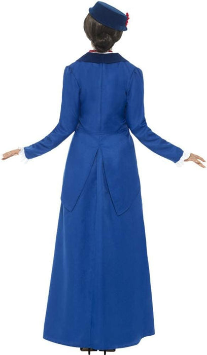 Smiffys Victorian Nanny Costume, Blue with Jacket with Mock Shirt, Skirt & Hat, Fairytale, Wings and Wands Fancy Fancy Dress, Storybook Character Dress Up Costumes