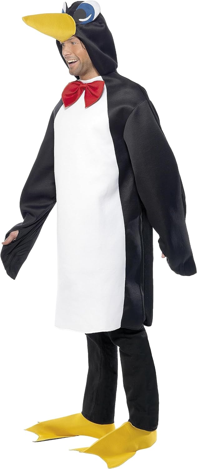 Smiffy's Men's Penguin Costume In and with Bodysuit with Bow Tie and Bootcovers
