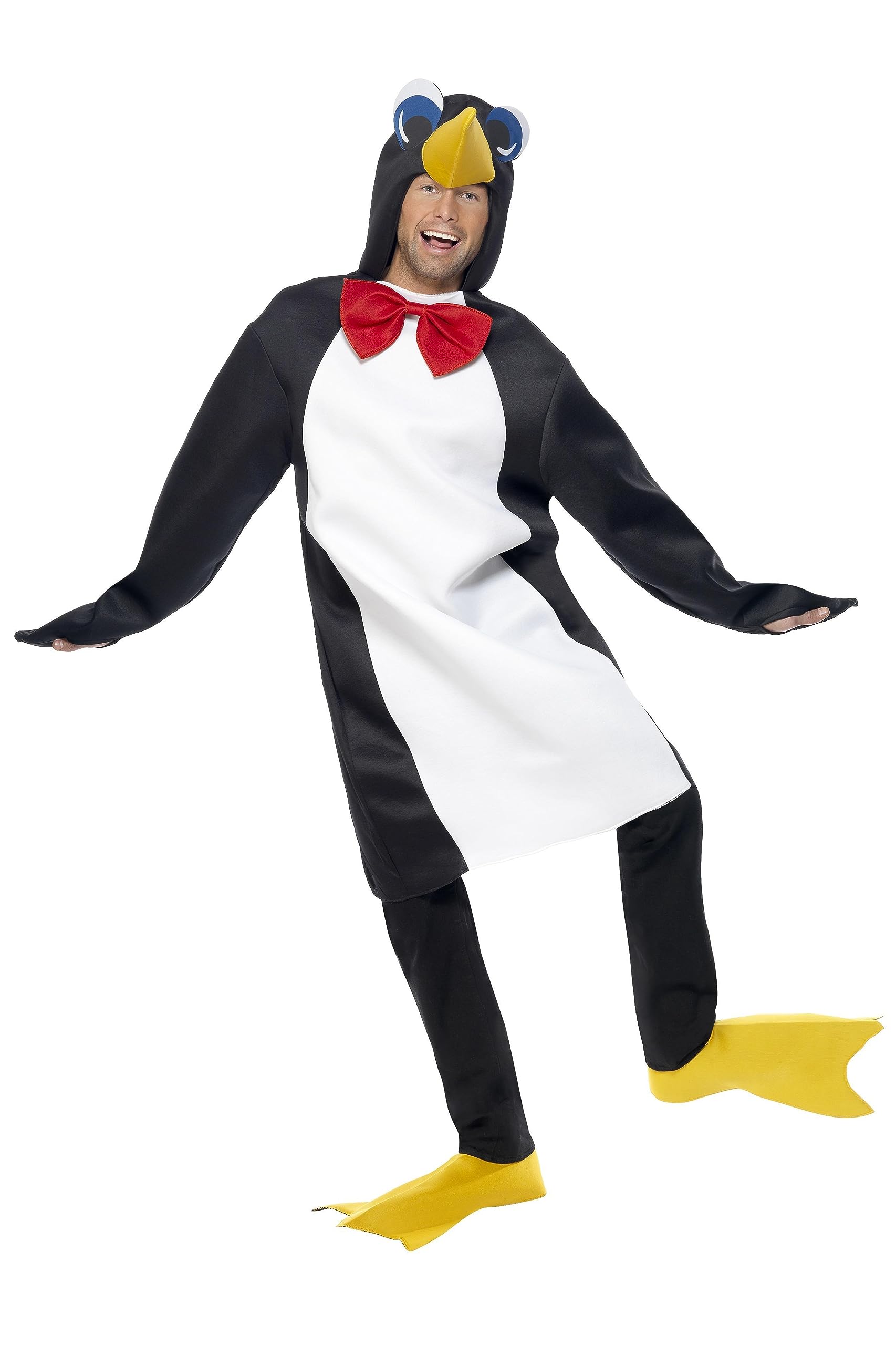 Smiffy's Men's Penguin Costume In and with Bodysuit with Bow Tie and Bootcovers