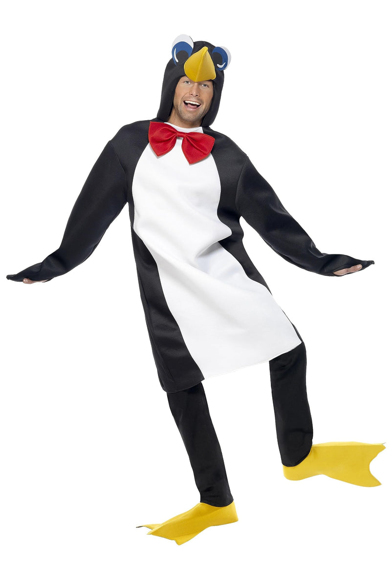 Smiffy's Men's Penguin Costume In and with Bodysuit with Bow Tie and Bootcovers