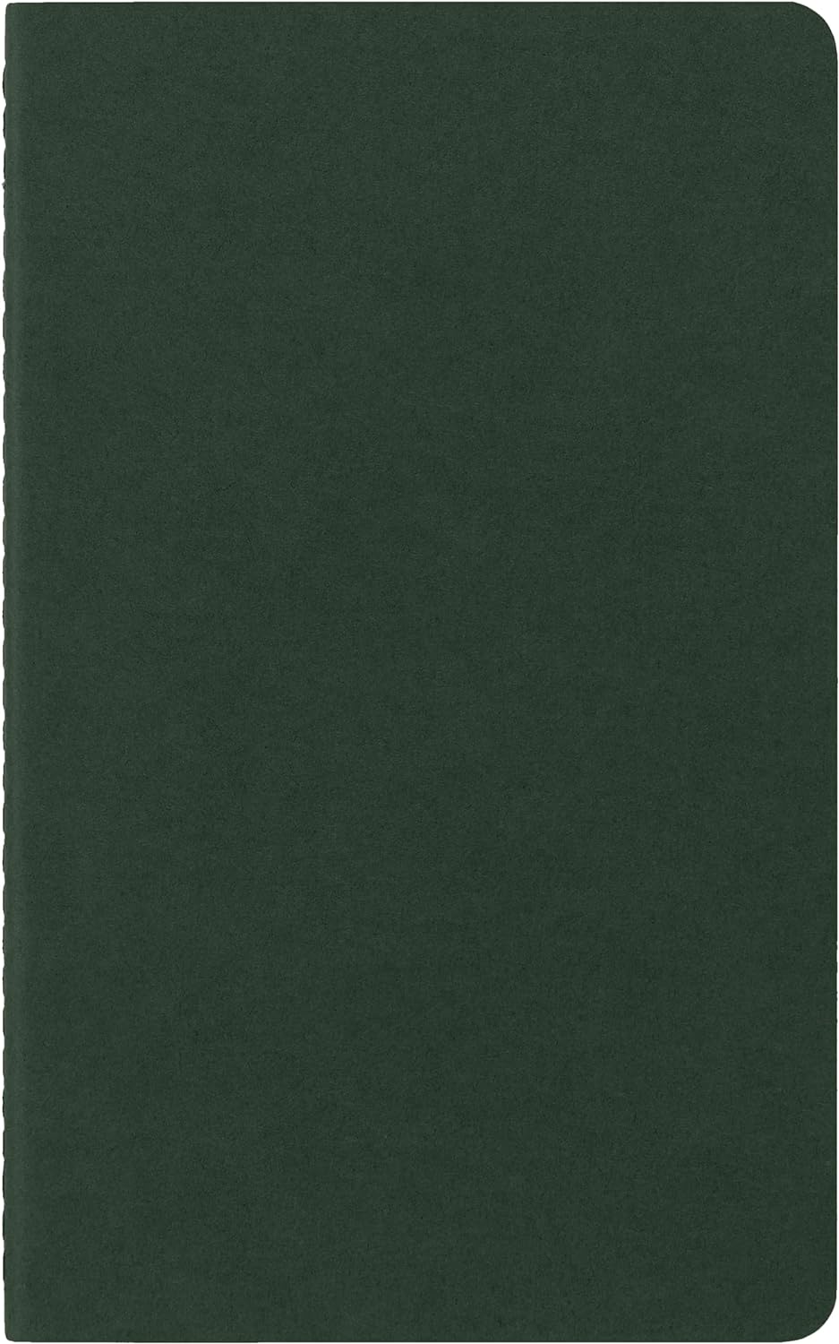 Moleskine Cahier Journal, Set 3 Notebooks with Plain Pages, Cardboard Cover with Visible Cotton Stiching, Colour Myrtle Green, Large 13 x 21 cm, 80 Pages