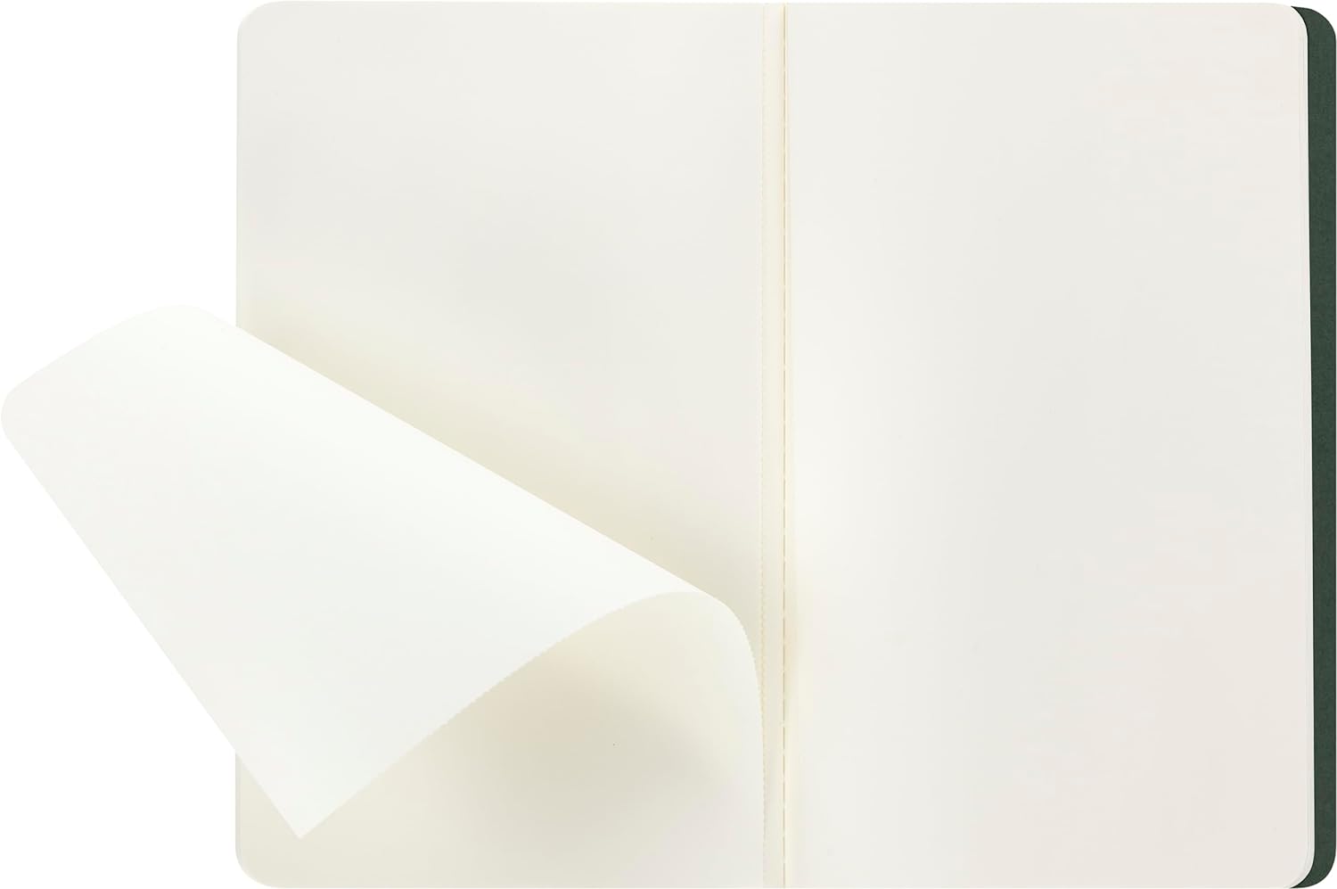Moleskine Cahier Journal, Set 3 Notebooks with Plain Pages, Cardboard Cover with Visible Cotton Stiching, Colour Myrtle Green, Large 13 x 21 cm, 80 Pages