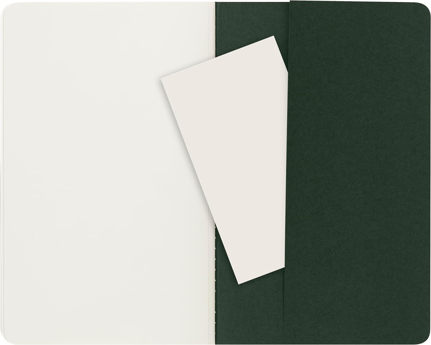 Moleskine Cahier Journal, Set 3 Notebooks with Plain Pages, Cardboard Cover with Visible Cotton Stiching, Colour Myrtle Green, Large 13 x 21 cm, 80 Pages