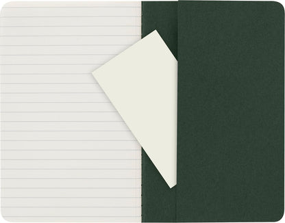 Moleskine Cahier Journal, Notebook with Ruled Pages, Cardboard Cover with Visible Cotton Stiching, Colour Myrtle Green, Pocket 9 x 14 cm, 64 Pages Pocket Myrtle Green