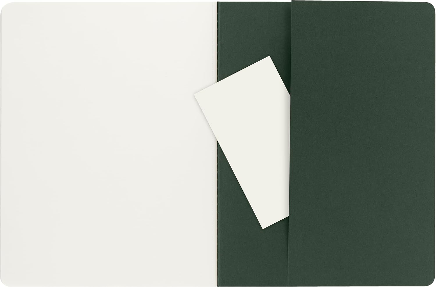 Moleskine Cahier Journal, Set 3 Notebooks with Plain Pages, Cardboard Cover with Visible Cotton Stiching, Colour Myrtle Green, Extra Large 19 x 25 cm, 120 Pages